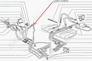 Трубка топливная топливопровода обратка 21082 (1,5L) магистраль