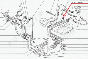 Шланг топливный бензобака (подача) 21082 (1,5L)