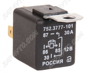 Реле 4-х контактное с резистором 30А 752.3777-101 с кронштейном