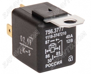 Реле 4-х контактное с резистором 40А 756.3777 с кронштейном