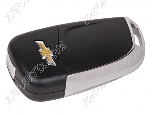 Ключ замка зажигания Chevrolet Cruze (выкидной без платы, 3 кнопки, с эмблемой, хром)