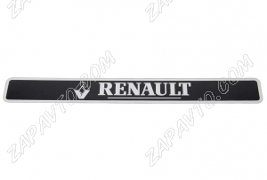Наклейка порога RENAULT серебристая надпись на черном фоне 44х5 см