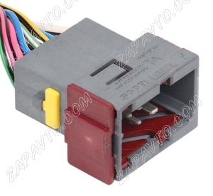 Разъем 16-pin 13 проводов межжгутовой штыревой серый Калина, Приора, Гранта, Нива 0-967376-2 AMP
