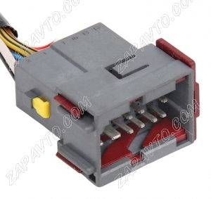 Разъем 16-pin 13 проводов межжгутовой штыревой серый Калина, Приора, Гранта, Нива 0-967376-2 AMP