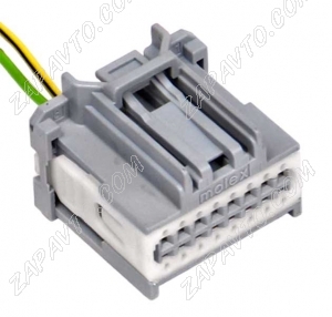 Разъем 16-pin 2 провода Веста 34729-0161 MOLEX серый