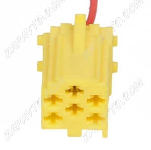 Разъем 6-pin 1 провод Веста 4А0 972 643 Mini ISO желтый