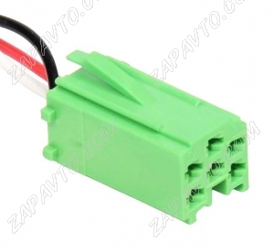 Разъем 6-pin 3 провода Веста 4А0 972 643 A Mini ISO зеленый жгута проводов камеры