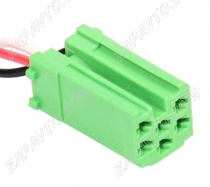 Разъем 6-pin 3 провода Веста 4А0 972 643 A Mini ISO зеленый жгута проводов камеры