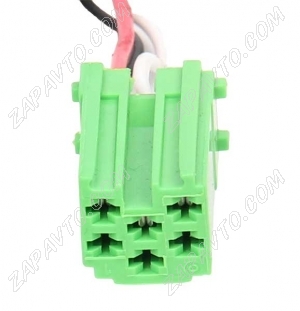 Разъем 6-pin 3 провода Веста 4А0 972 643 A Mini ISO зеленый жгута проводов камеры