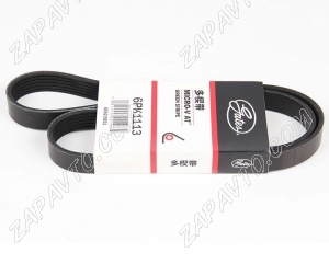 Ремень генератора 2110, 2170 Приора 6PK1113 (ГУР или кондиционер) GATES КИТАЙ