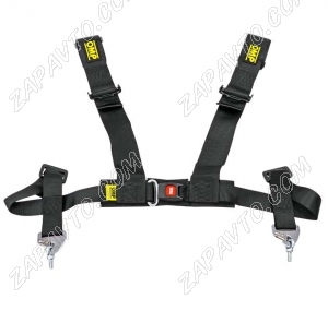 Ремни безопасности STREET OMP style 4-х точечные (чернные)