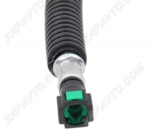 Шланг топливный передний 1118 Калина (к рампе) 27 см (гайка, штуцер) в пластиковой гофре