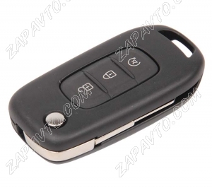 Ключ замка зажигания Renault HITAG AES (выкидной, хром) 3 кнопки VAC 102