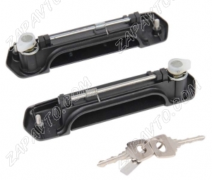 Ручки двери наружные ВАЗ 21214, Нива Урбан (личинки, ключи) 2шт ЧЕРНЫЙ МАТОВЫЙ