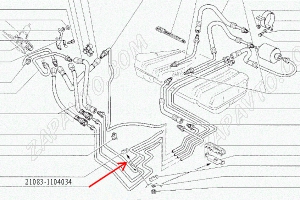 Трубка топливная топливопровода подача 21082 (1,5L) магистраль