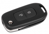 Ключ замка зажигания Renault HITAG AES (выкидной, хром) 2 кнопки