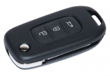 Ключ замка зажигания Renault HITAG AES (выкидной, хром) 3 кнопки HU 179
