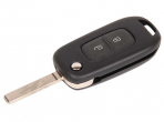 Ключ замка зажигания Renault HITAG AES (выкидной, хром) 2 кнопки Megane 2016, Twingo 2014, Duster
